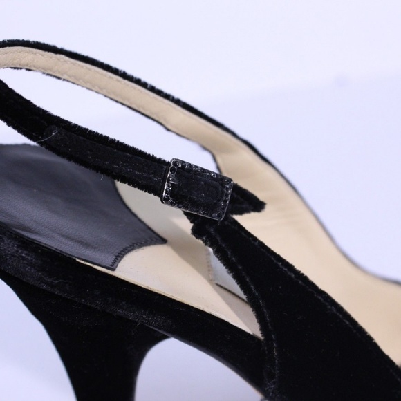 *SOLD* Jimmy Choo Black Velvet Open Toe - Picture 5 of 7
